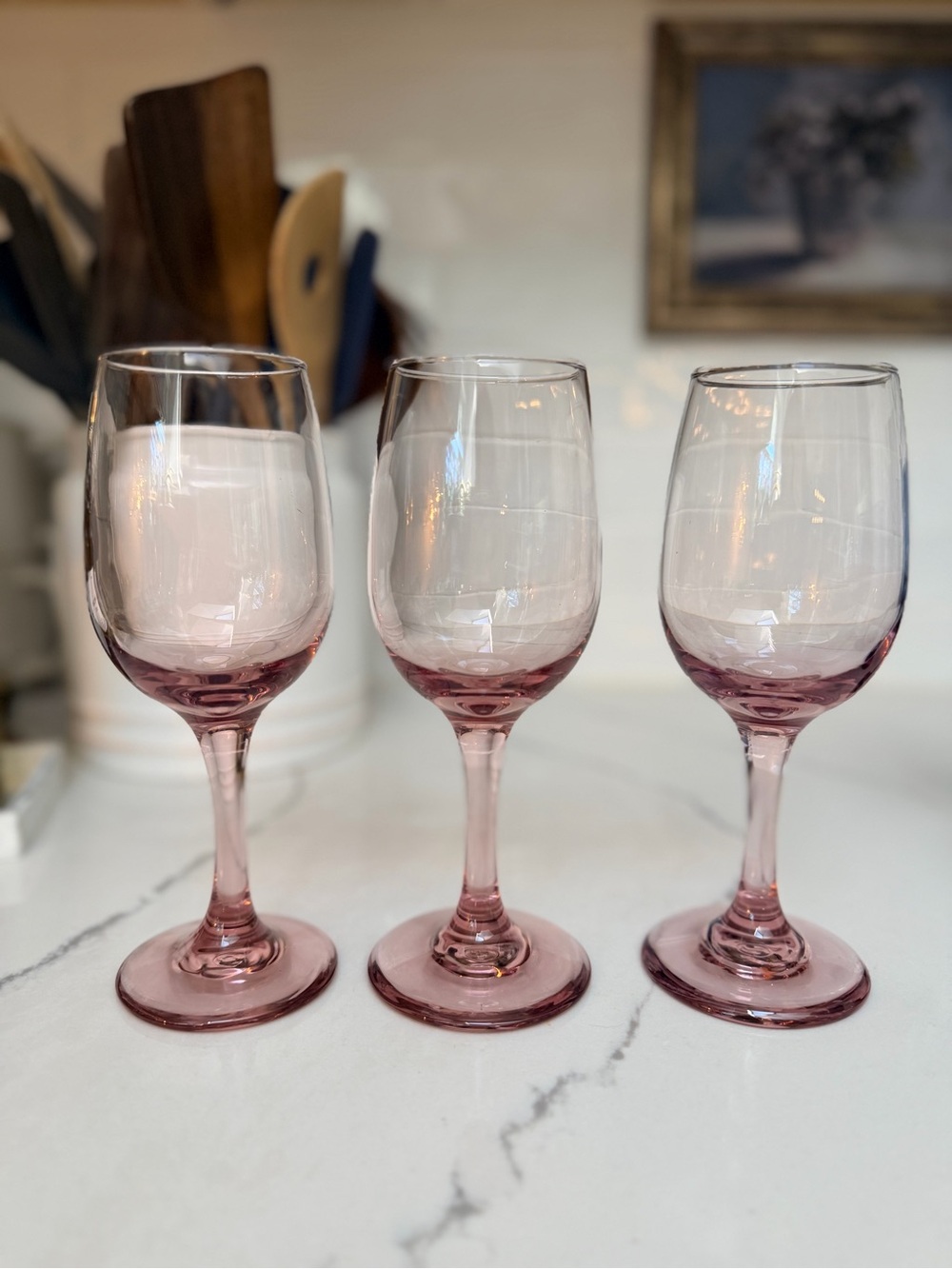 Libbey premiere Rose Stem Wine Glasses - Set of 3